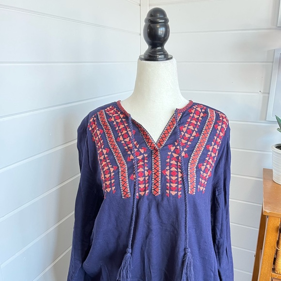 Natural Reflections long-sleeved XL blouse with embroidery, great condition - Picture 2 of 10